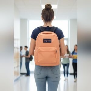 NEW! The JanSport Crosstown Neon Peach backpack NWT 12.16